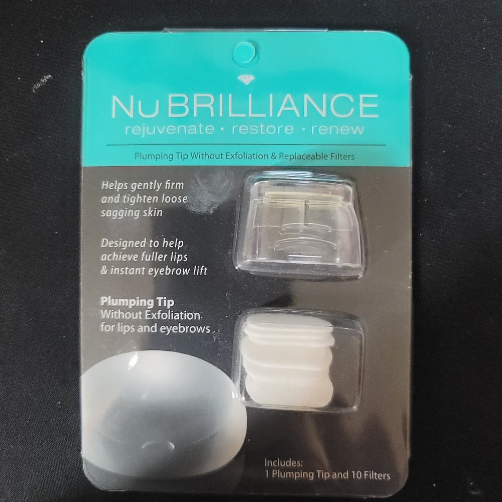 NuBrilliance 1 Plumping Tip without exfoliation & 10 Replacement Filters NIB